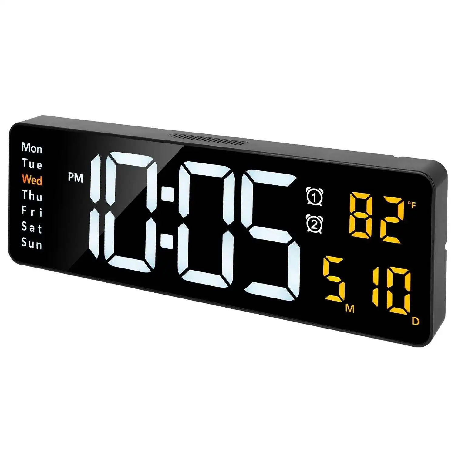 Digital Wall Clock Large Display 16.2 Inch LED Digital Clock with Date Week Temperature with Remote Control Wall Clock Alarm