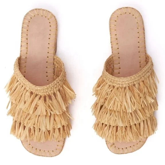 Best Sale High Quality Quick-drying Luxury Shoes Handmade Women Raffia Shoes Slippers Sandals Ladies Footwear MMC89719374