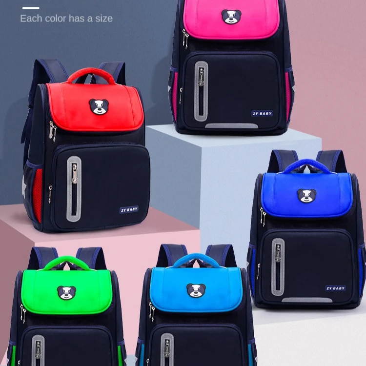 Durable and Lightweight Space Backpack for Russian Elementary Students: Upward-Opening Zipper, Reflective Strip, Waterproof