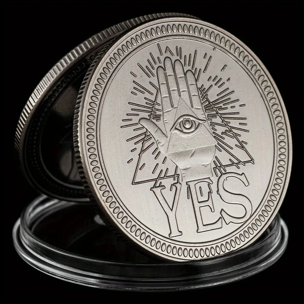 Souvenir Commemorative Amusement Yes Or No Decision Coin Custom Print Double Gothic Challenge Coin