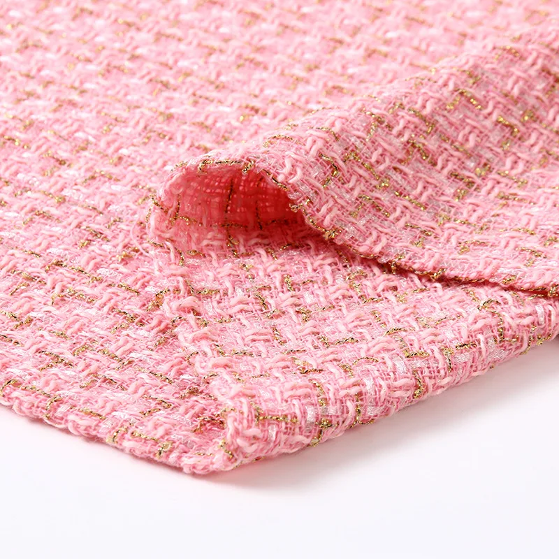 Fashion design  100% polyester  wool like plaid tweed fabric