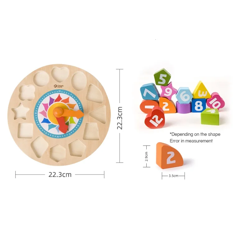 Classic World Wooden Educational Montessori Toys Shape Sorter Math Game Counters Number Stacking Puzzles Blocks for Toddlers