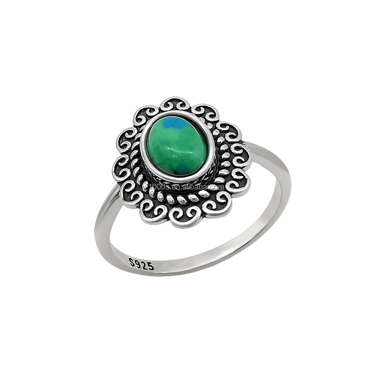 Wholesale Sterling Silver 925 with Turquoise Gemstone antique  Ring Coral Onyx available Jewelry for Women Men Customized