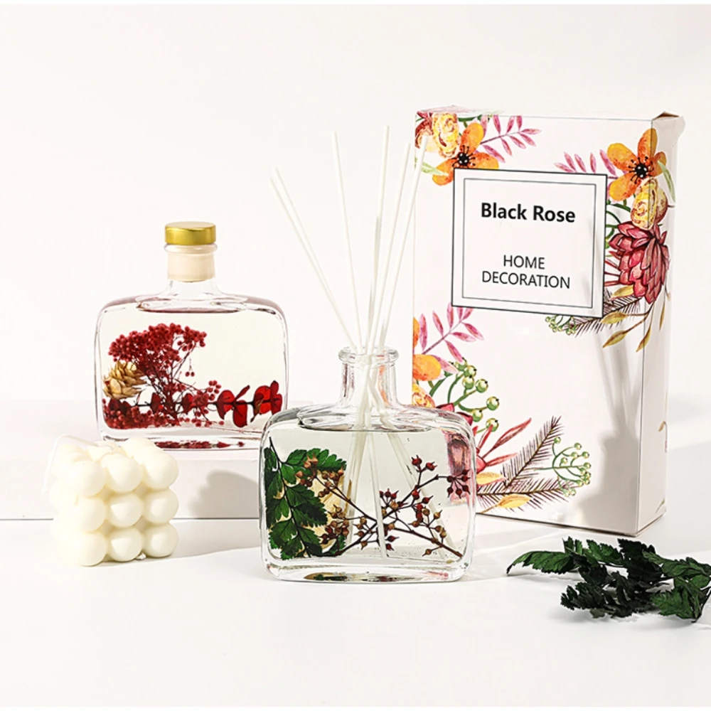 Dried Flower Aromatherapy Air Freshener Gift Color Shading Bottle Essential Oil Aroma Scented Reed Diffuser