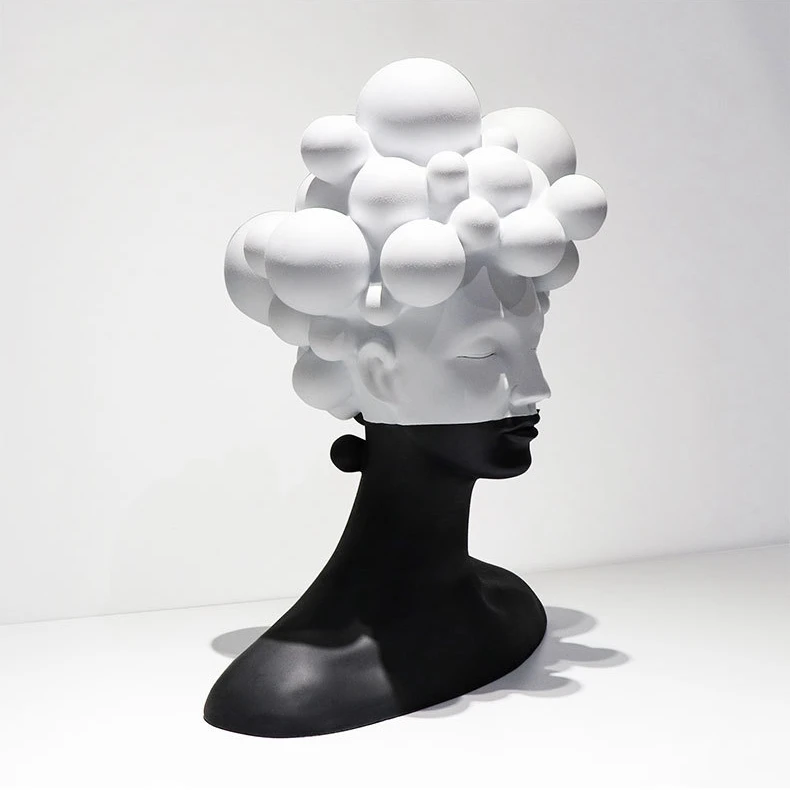 Mysterious Woman Statue Resin Lady Head Sculpture Art Home Resin Crafts Accessories