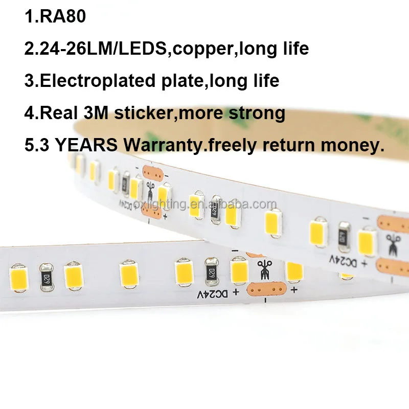 3 года 2835 Светодиодная лента 2700k 3000k 4000k 12000k 24v 12v 5v Smd 120 светодиоды гибкая светодиодная