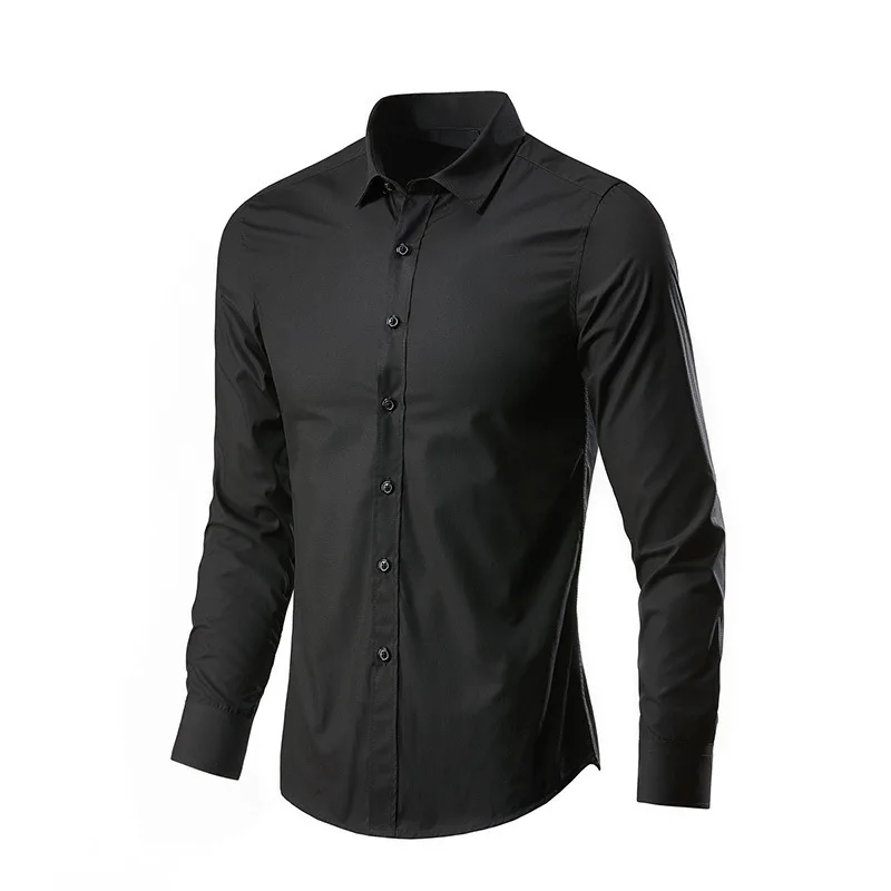 Wholesale Plain Black White Full Sleeve Formal Button Down Shirts For Men