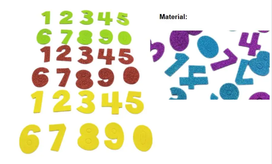 Custom Multicolored Self-adhesive Numbers EVA  Glitter Foam Sticker for Kids Home Decor Gifts