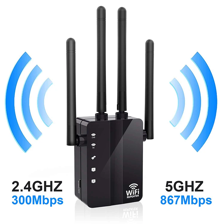  Простая установка внешний 4 шт. антенны 5 8 ГГц 1200 Мбит/с Wi Fi ретранслятор Wi-Fi расширитель