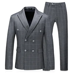 2019 high quality pant coat design men wedding suits double breasted 3 piece suit for men