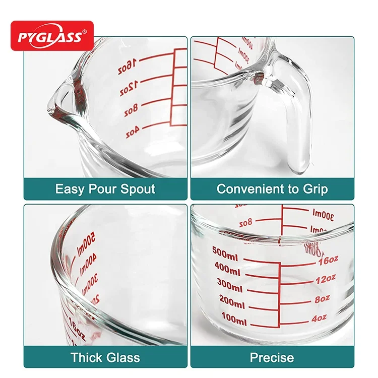 Set of 3 Glass Measuring Cup, Liquid Measuring Cups,High borosilicate Glass