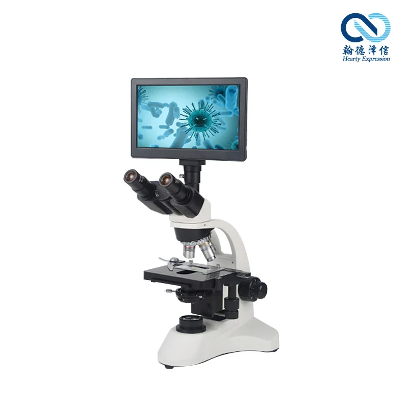 LED display  screen digital medical laboratory clinic teaching use  trinocular biological microscope