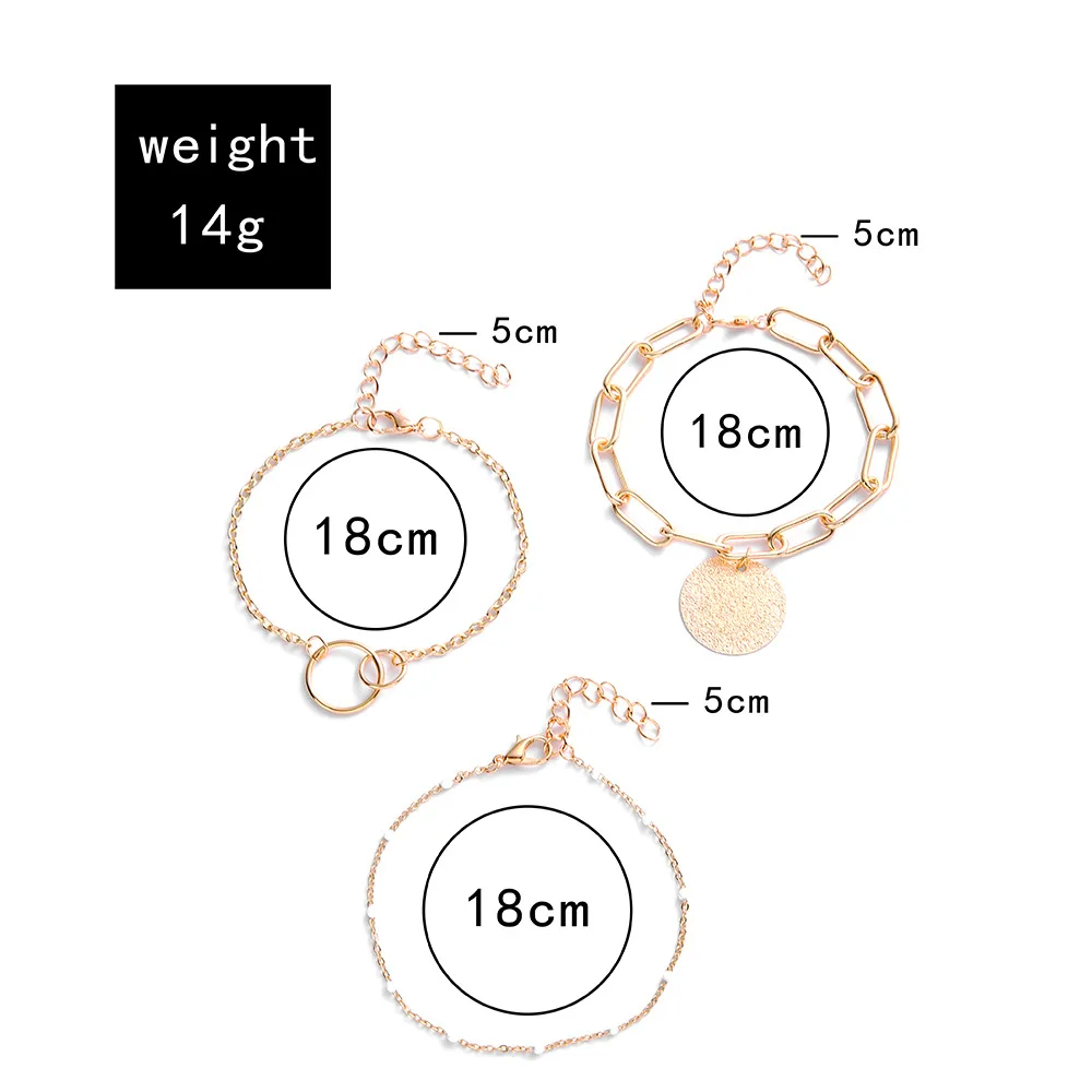 Explosive round bead size simple bracelet personality cold wind bracelet bracelet 3 sets