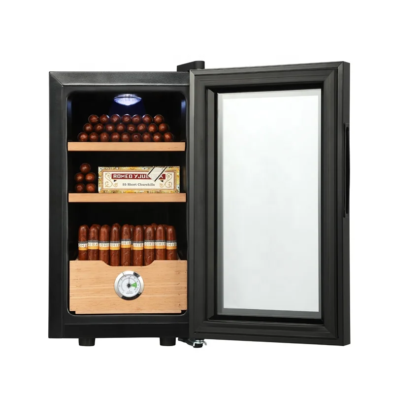 Jc-23C1 Hot On Amazon Spanish Cedar Shelves Electronic Thermoelectric Cigar Fridge