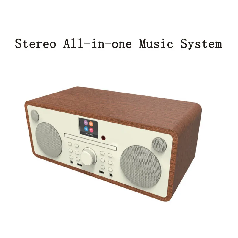 wood cd player 2.1CH DISPLAY DAB BT CD PLAYER  All-in-one home Music System fm cd radio