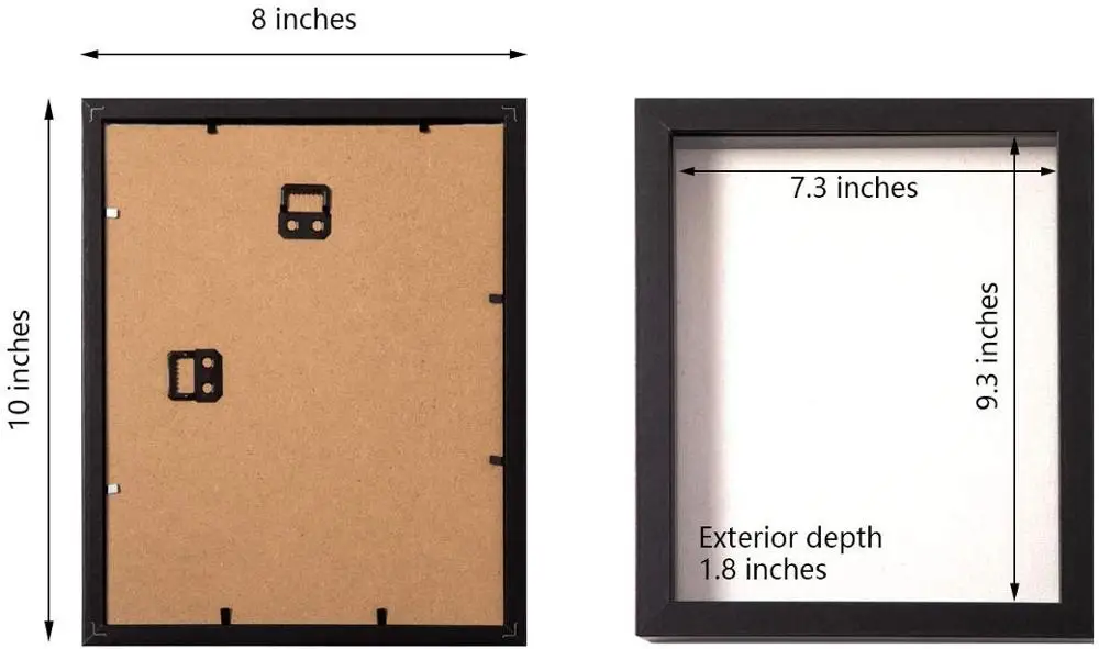 Рамка для фотографий Shadow Box с льняной доской-деревянный и стеклянный витринный
