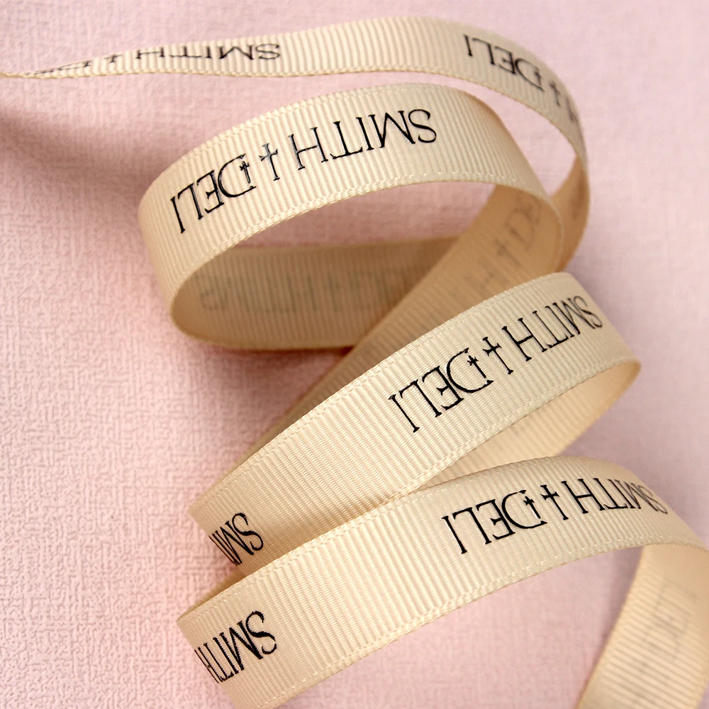 Factory Wholesale Flower Brooch  for Fabrics Basket Gift Packaging Ribbon Personalized Customization  Grosgrain Printing