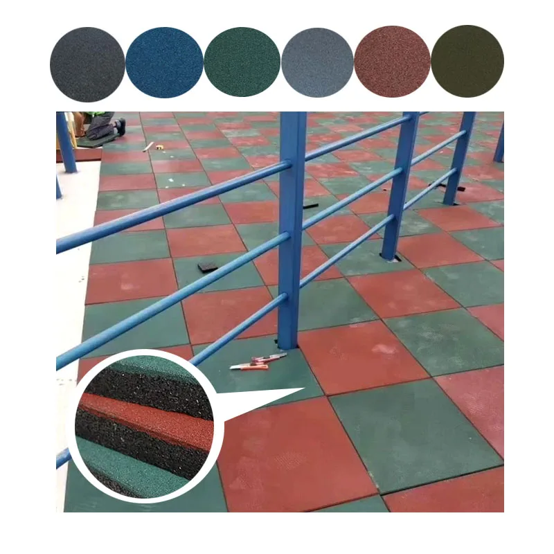 Anti-Slip Outdoor Playground Garden Walkway Park Yard Gym Safety Rubber Floor Tile Mats