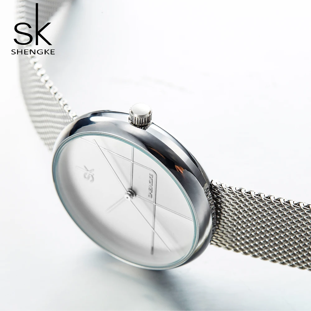 2021 Minimalist Silver SS Mesh Female Wrist Watches Elegant Stylish PC 21 Movement  Women Quartz Watches K0105L