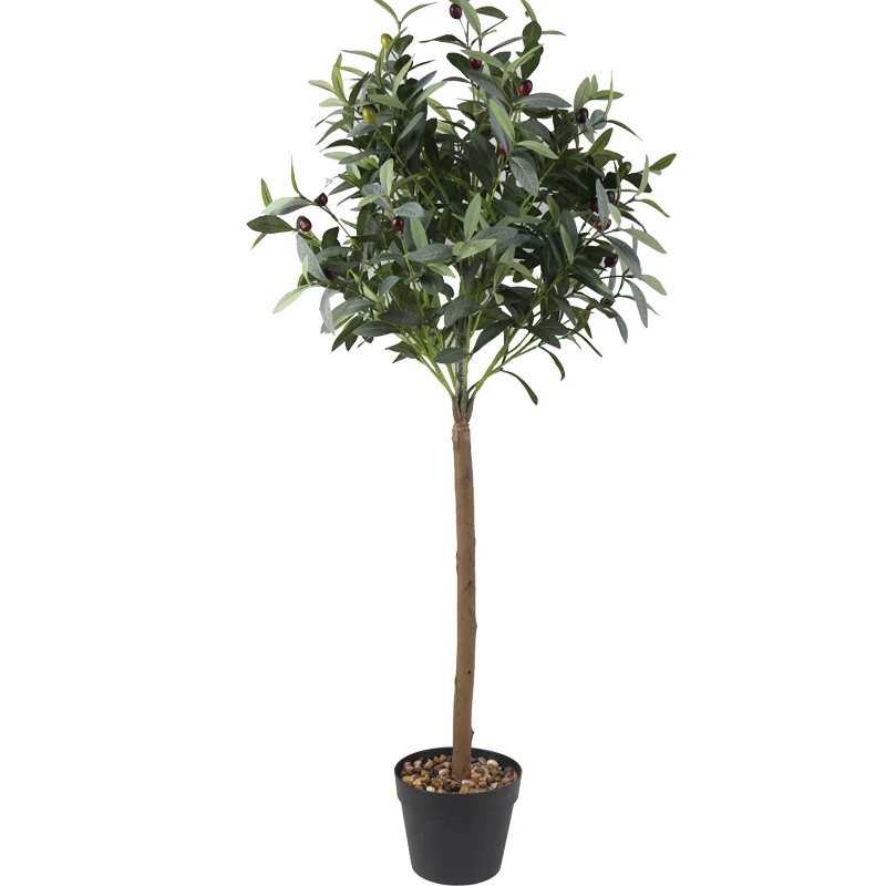 China supplier indoor erevgreen decoration wood branch plastic faux plant artificial olive tree