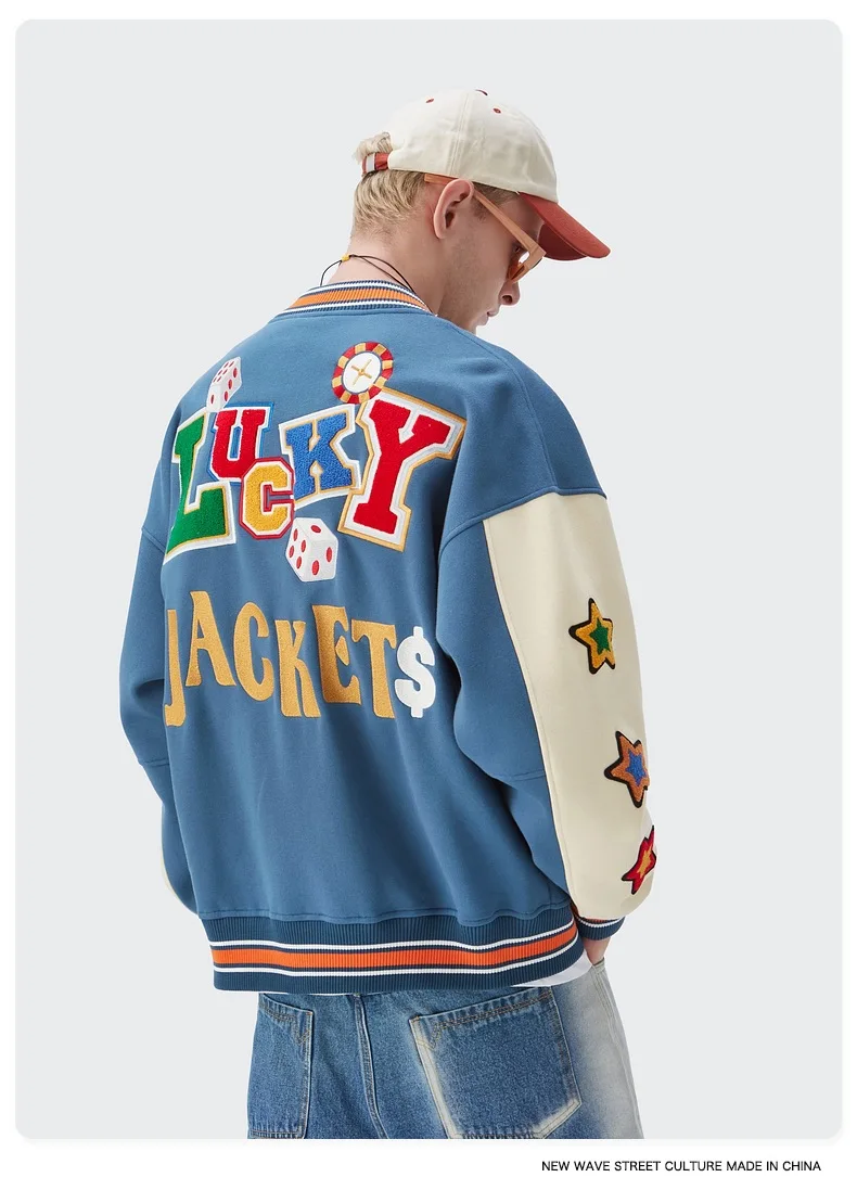 OEM custom rib cuffs multiple chenille embroidery patch vintage letterman varsity jacket for men