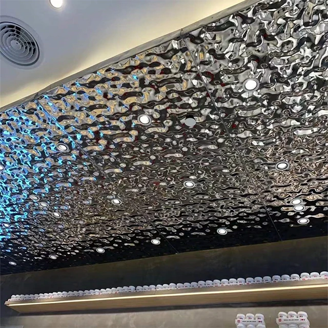 Water ripple stainless steel plate 304 mirror stainless steel water ripple plate corrugated plate embossed plate ceiling decorat