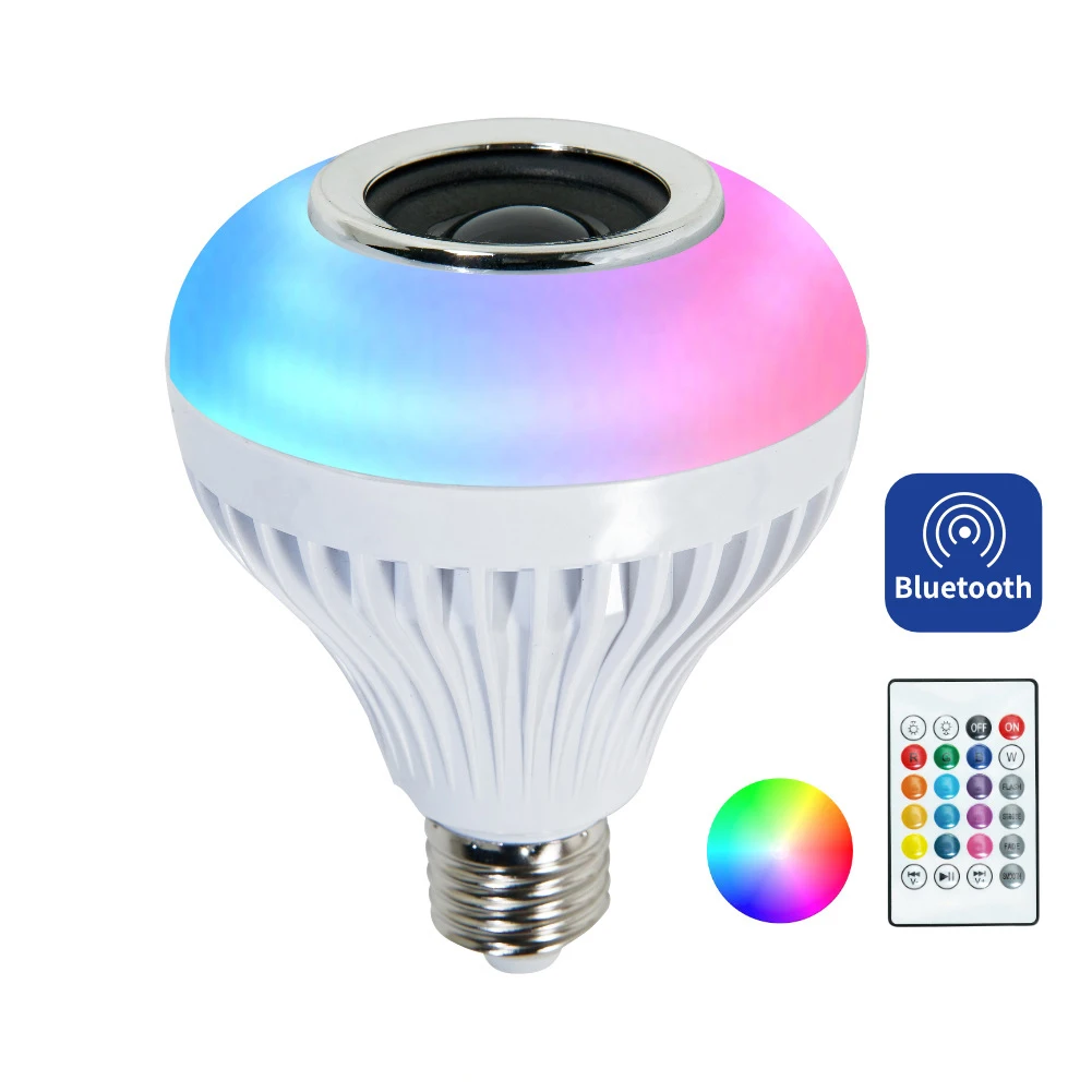 Новая модель 220 В E27 12 Вт умная декоративная лампа RGB беспроводной динамик с регулируемой яркостью дистанционного управления светодиодная музыкальная