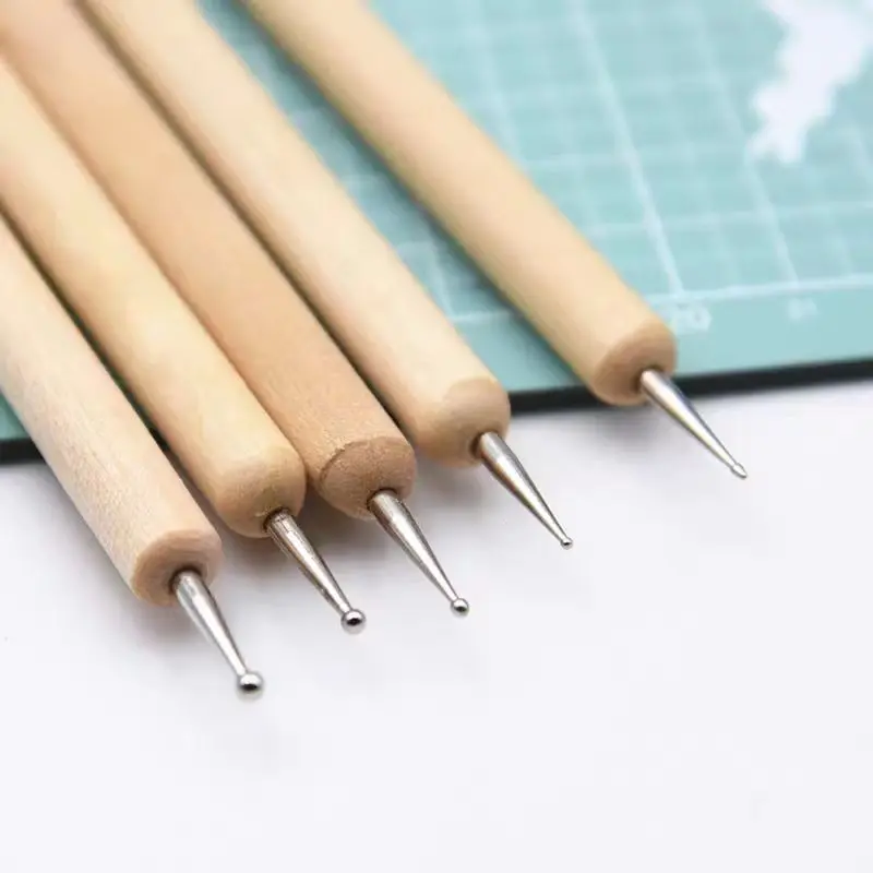 Factory direct sales high quality wooden handle tools wholesale dotting tools nail set