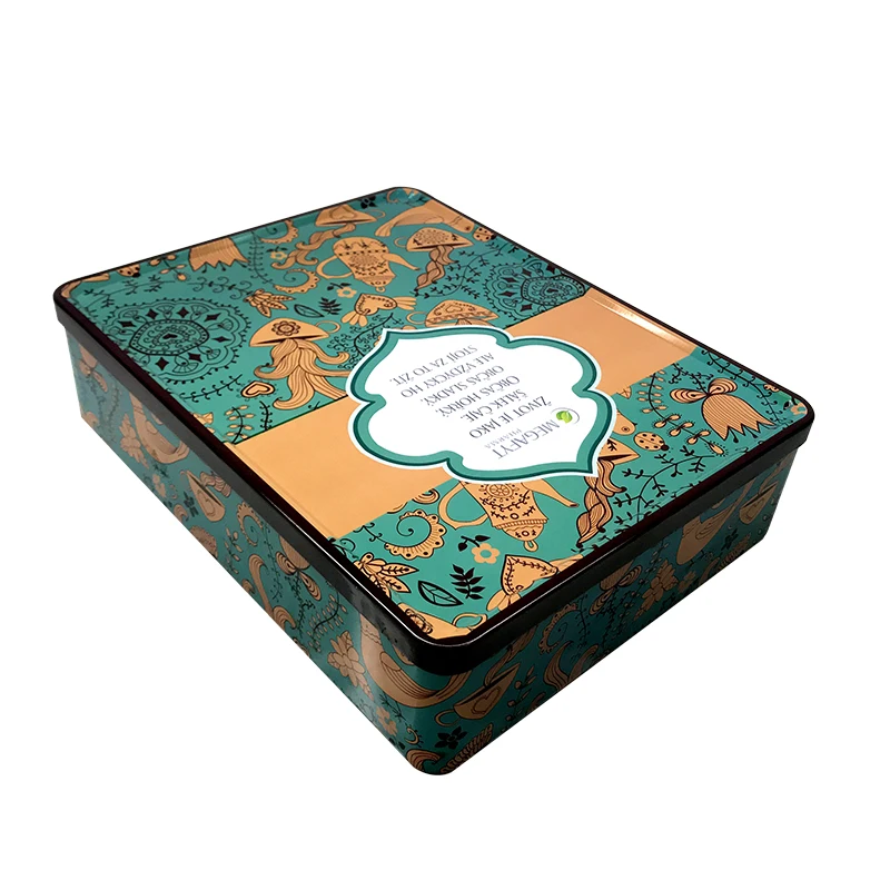 nervo tea tin packing big square tin gift set metal box