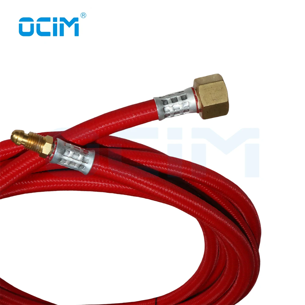 Tig Welding Cable Red Soft Hose 4M Front Connector 3/8-24 Tail Joint M16*1.5 For WP9 WP17 Torch Head