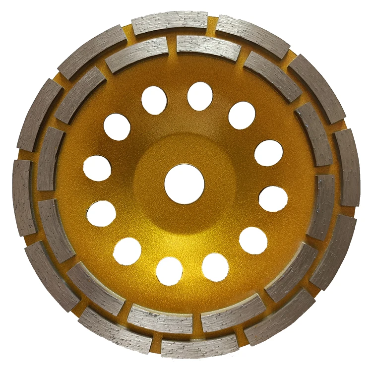 7 inch double rows diamond cup grinding wheel disc for concrete floor