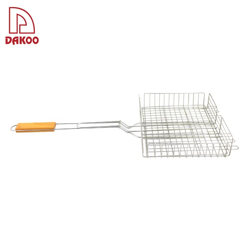 High-grade wire mesh clamp Stainless Steel BBQ Mesh Baskets Barbecue Tools Grill Net