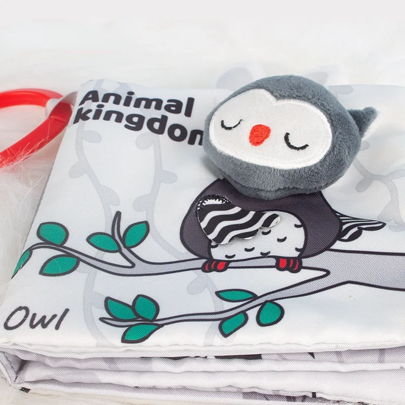 Baby Early Educational Toys Black And White Tail Plush Cloth Book Toys Christmas Gift