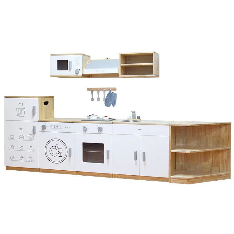 Best Quality Wholesale Modern Children Big Furniture Cooking Kids Wooden Kitchen Play Set Toys