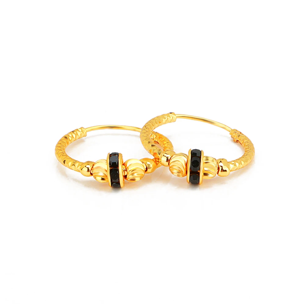 Серьги Jinxiuxing с позолотой 24 карата, медный сплав, латунь, ювелирные изделия, Золотые серьги-кольца, ювелирные изделия для женщин