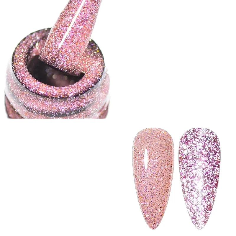 Extended UV Gel Platinum Glitter Acrylic Polyethylene Gel is used for quick extension construction nail beauty