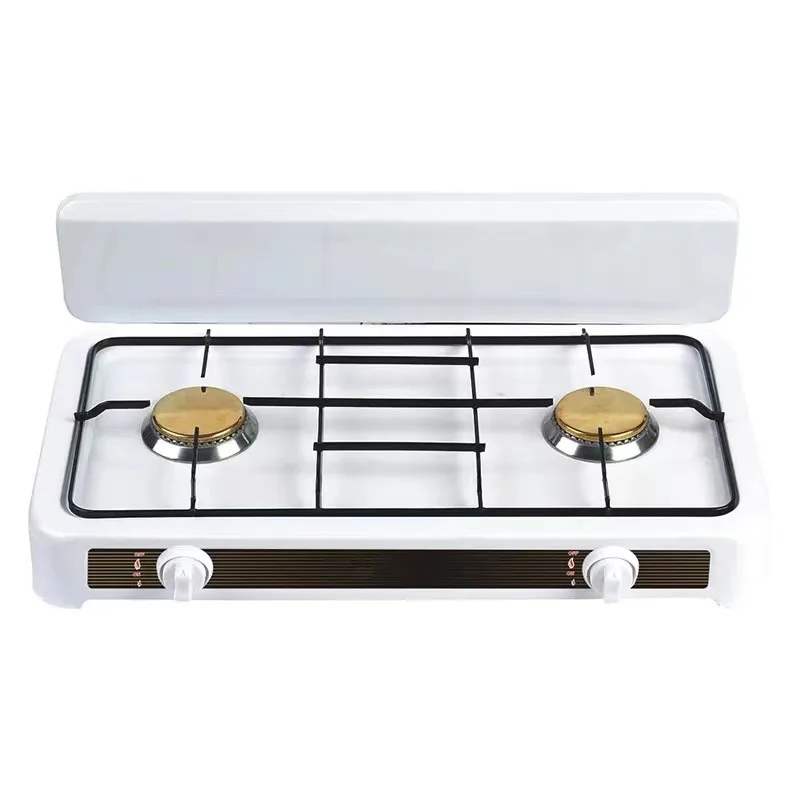 Portable Outdoor Household Cooking gas stove Stainless Steel Burner Cooker Double Heads Gas Stove for cooking camping