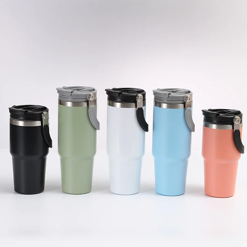 30 oz 20 oz Reusable New Design Termos Insulated Tumbler Stainless Steel Coffee Mug Drink Beverages Cup with Handle