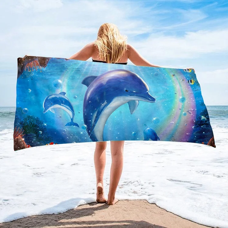 High Polyester Microfiber Terry Beach Towel Digital Printed Novelty Logo Soft Quick Dry Home Gym Travel-Available Children