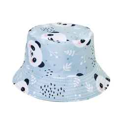 new hot selling high-quality student basin hat cute super cute panda cartoon sunscreen fisherman hat white bucket hat