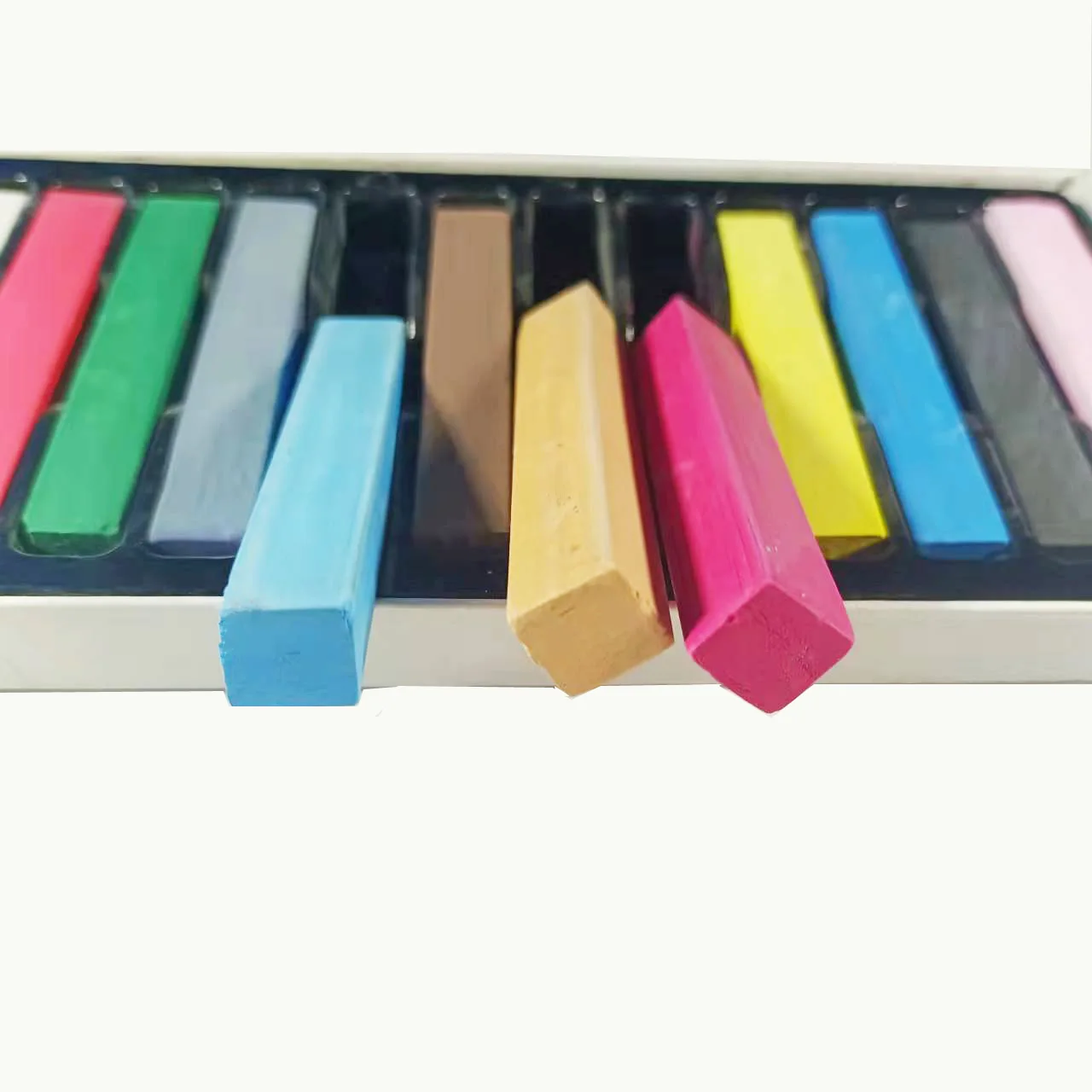 School Use Soft Square Chalk Pastel Set Assorted Color 12color Non Toxic Pastels
