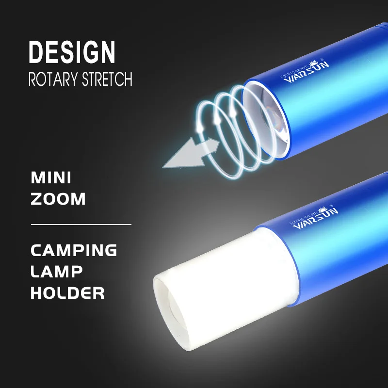 Warsun 1802 waterproof Small portable 14500 AA Rechargeable battery magnet linternas led torch light mini flashlight for Camping