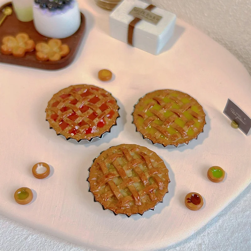 1Pc Dollhouse Miniature Simulation Food Toys Delicious Dessert Apple Pie Items DIYElf Decoration Doll Kitchen Scene