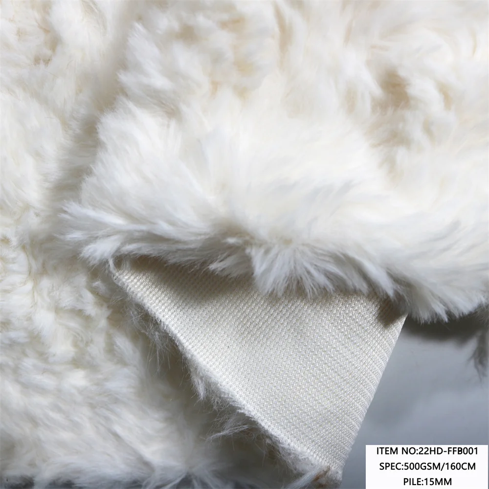 Oeko-tex certification Polyester suitable for carpet Rabbit Faux Fur fabric with brush design plush fabric