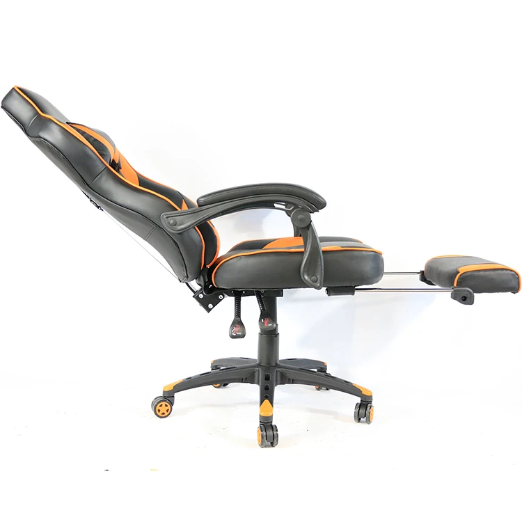 Wholesale Fashional Orange Leather Esport Pillow E-sport Executive Racing Pc Custom Vr Ps4 Gaming Computer Chair