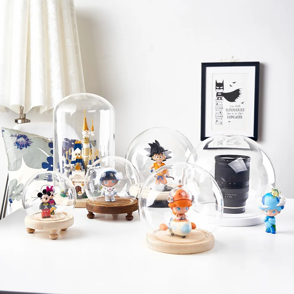 Transparent High Borosilicate Glass Cover Modern Oval Europe Glass Dome Flower 100 Pcs Jar Home Decorations