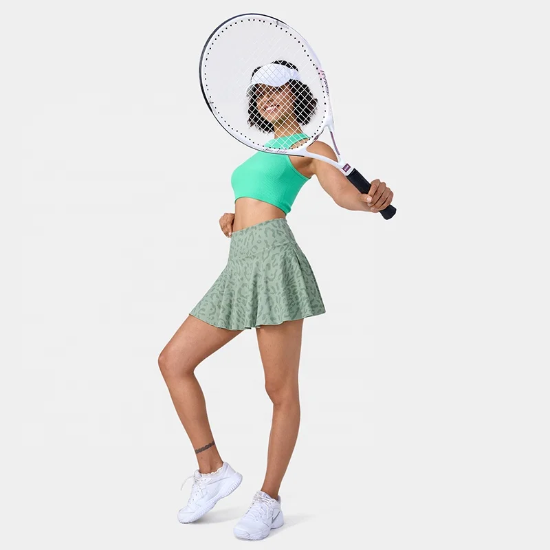 OEM Recycled High Quality Sublimation Print Fitness Pockets Shorts Outdoor Anti-lighting Breathable Tennis Skirt for Women