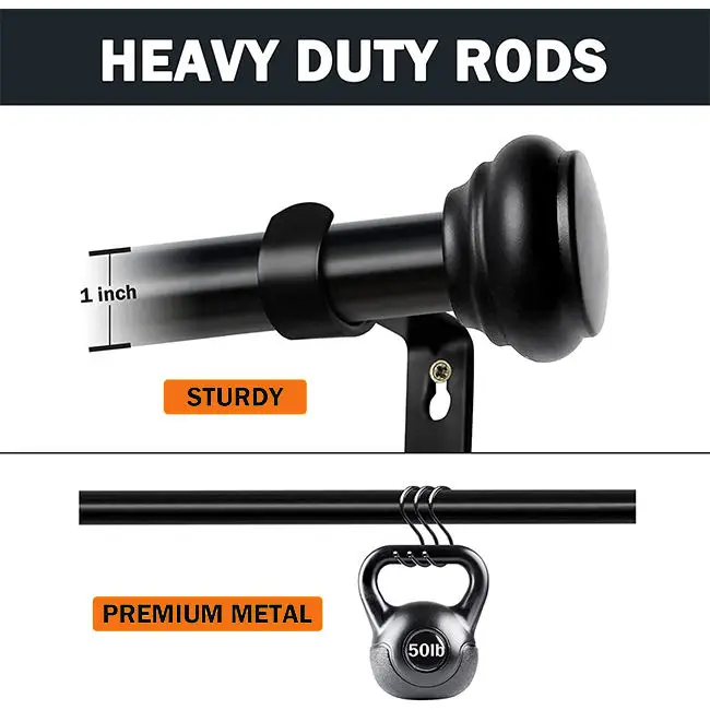 Factory Professional Custom Heavy Duty Metal Curtain Rods Modern Decorative Suitable For Home Windows