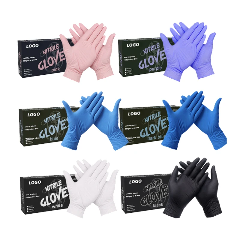 3mil nitrile gloves tattoo beauty salon manicure hair nail art cleaning finger textured nitrile disposable-nitrile gloves