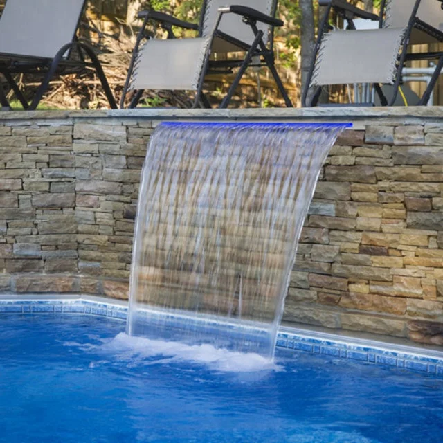 Descent manufacturer water feature wall cascade piscine swimming pool waterfall for pools fountains